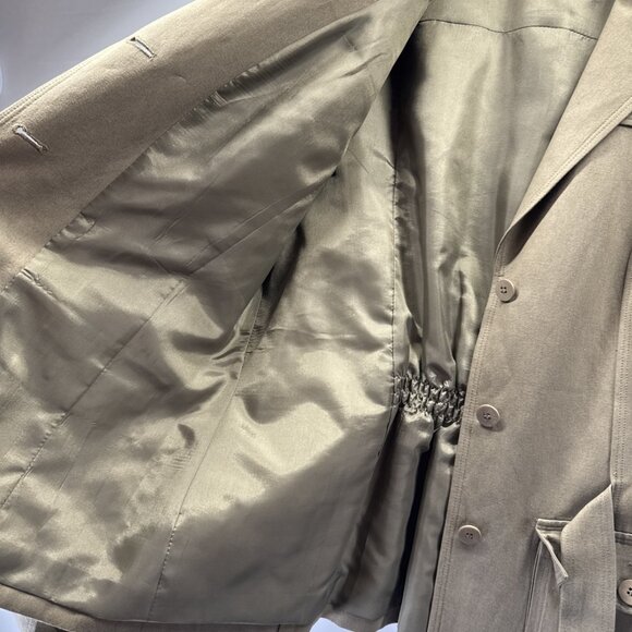 Talbots Womens Blazer Jacket Size 12 Safari Button Pockets Linen Blend Safari - Picture 6 of 14